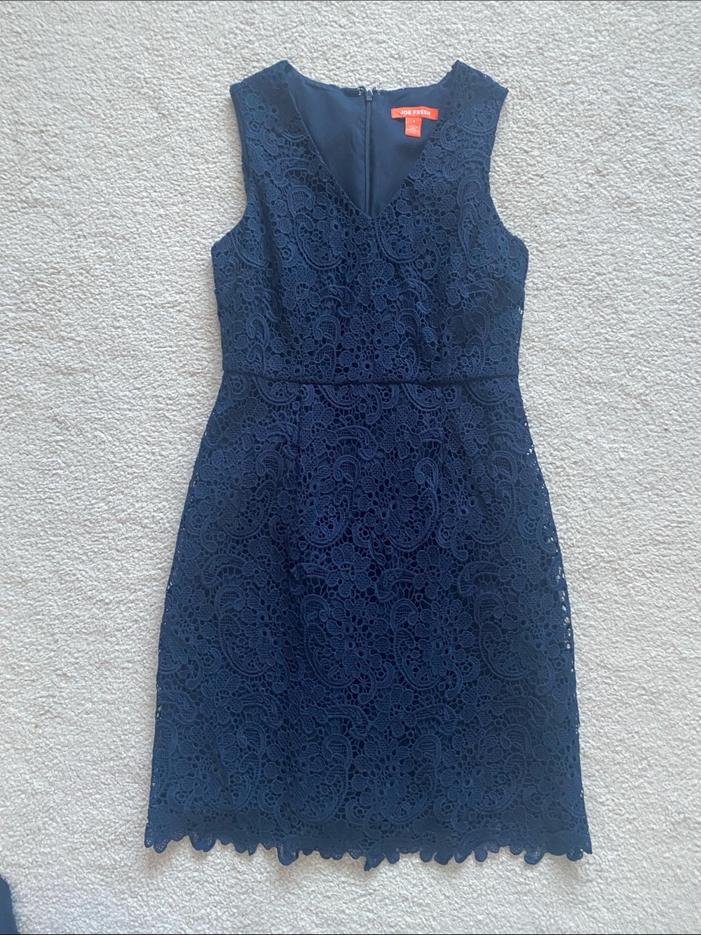 Joe Fresh Navy Floral Lace Sheath Dress